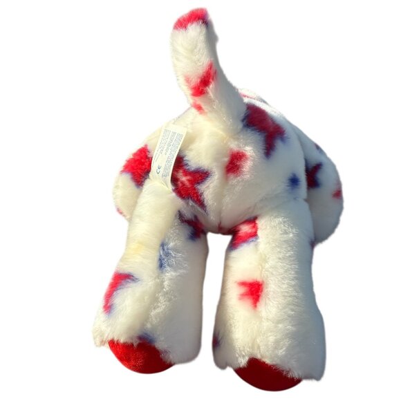 Build a Bear Patriotic Pup Plush Stuffed Dog Red Blue Star Holiday Toy Friend - Picture 3 of 11